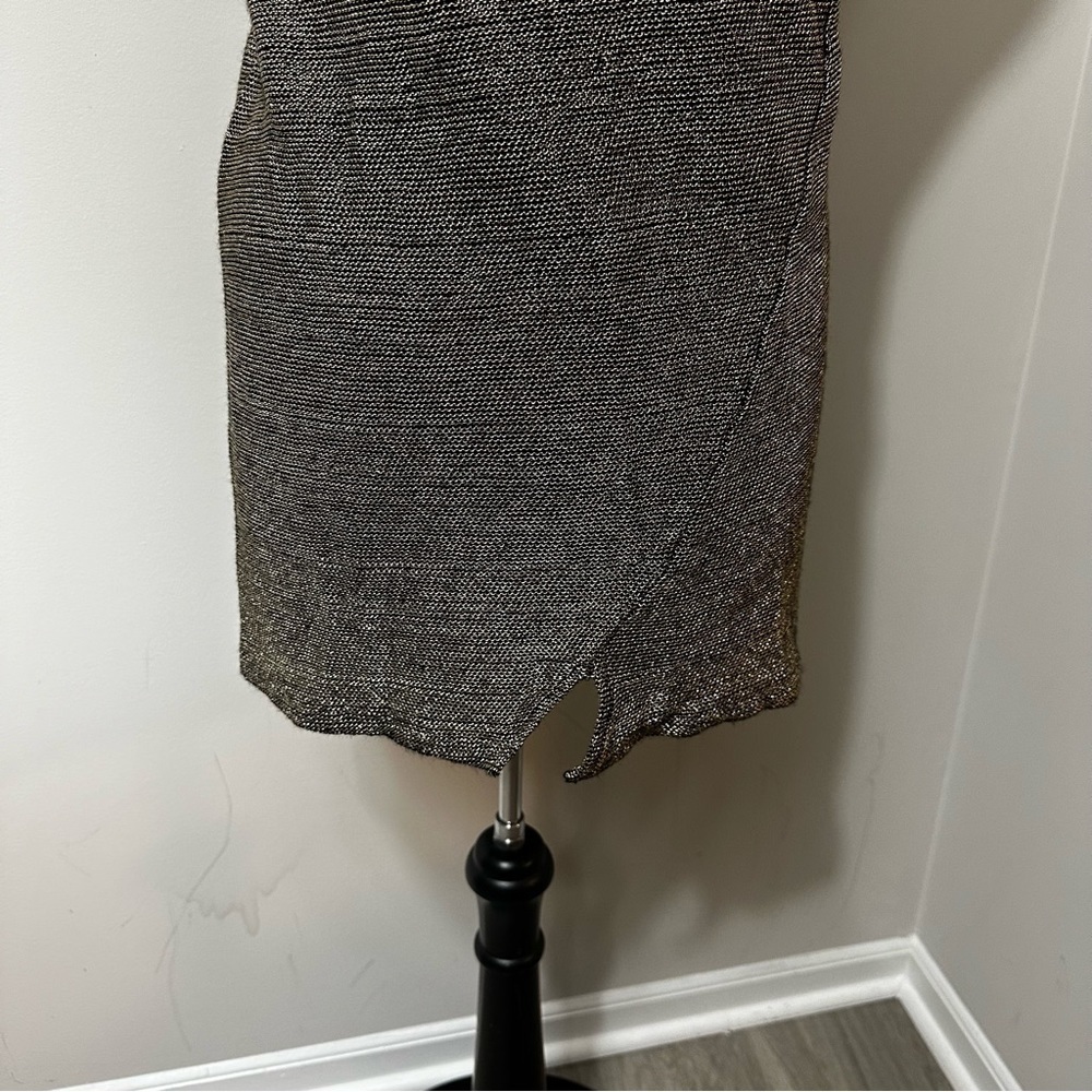 French Connection Metallic Gold Mini Dress in Size 10 - Picture 9 of 9